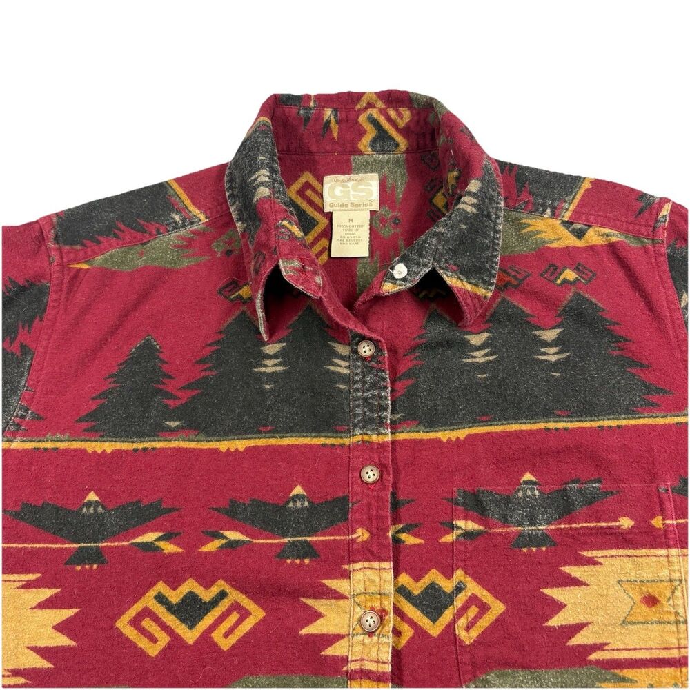 Vintage Gander Mountain Guide Series Women's M Aztec Flannel Shirt Southwestern